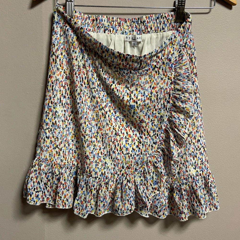 Clara Colorful Ruffle Hem Skirt, size S